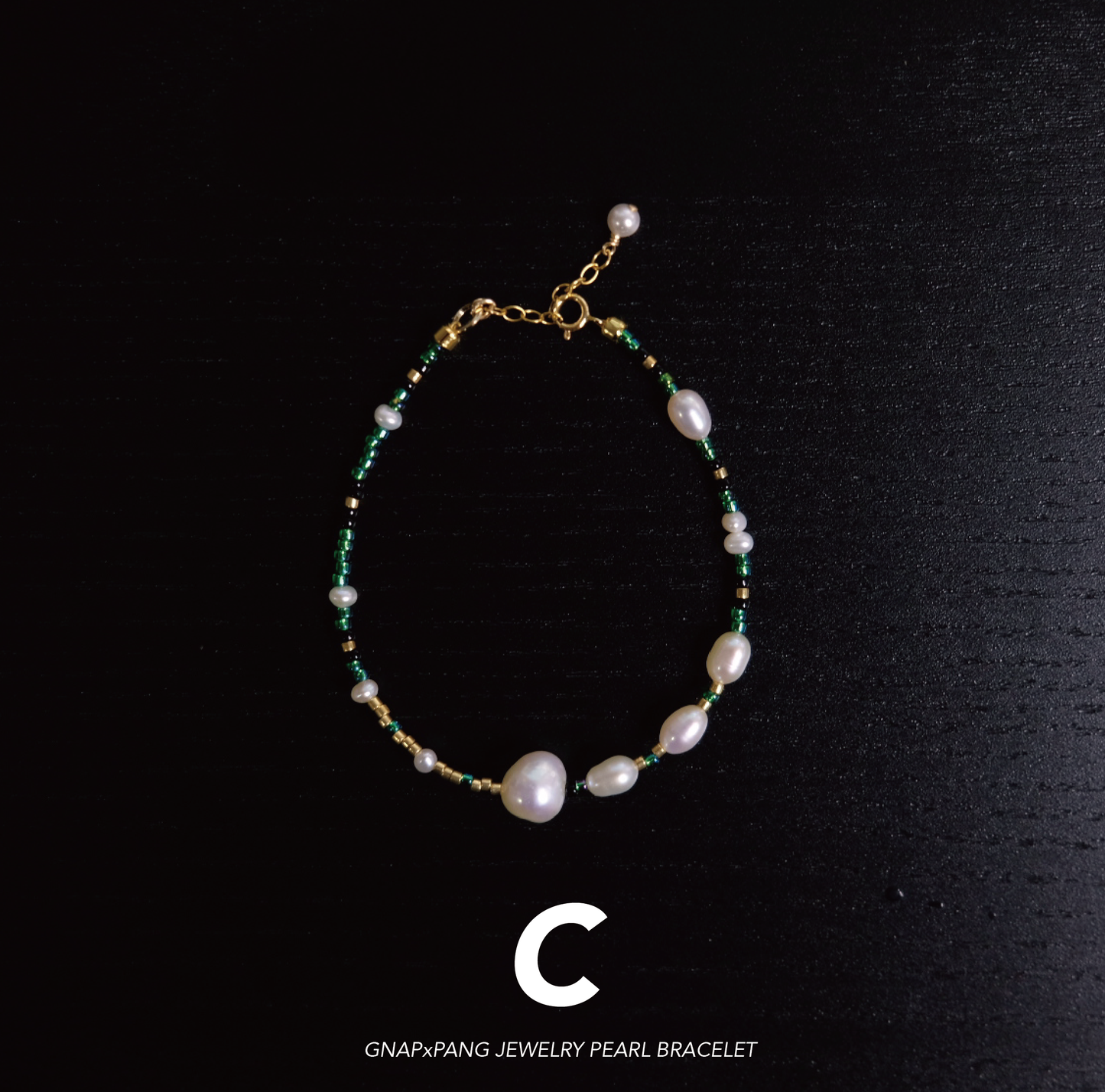 Nightsea mermaid tears Pearl with Glass beads Bracelet