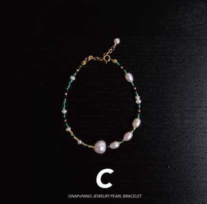 Nightsea mermaid tears Pearl with Glass beads Bracelet