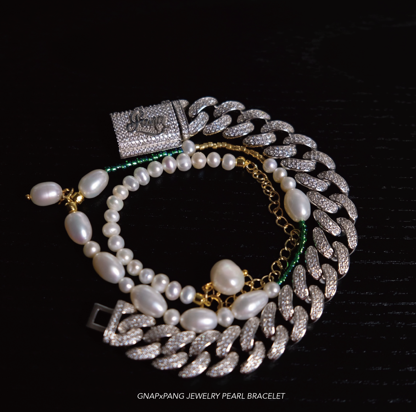 Nightsea mermaid tears Pearl with Glass beads Bracelet