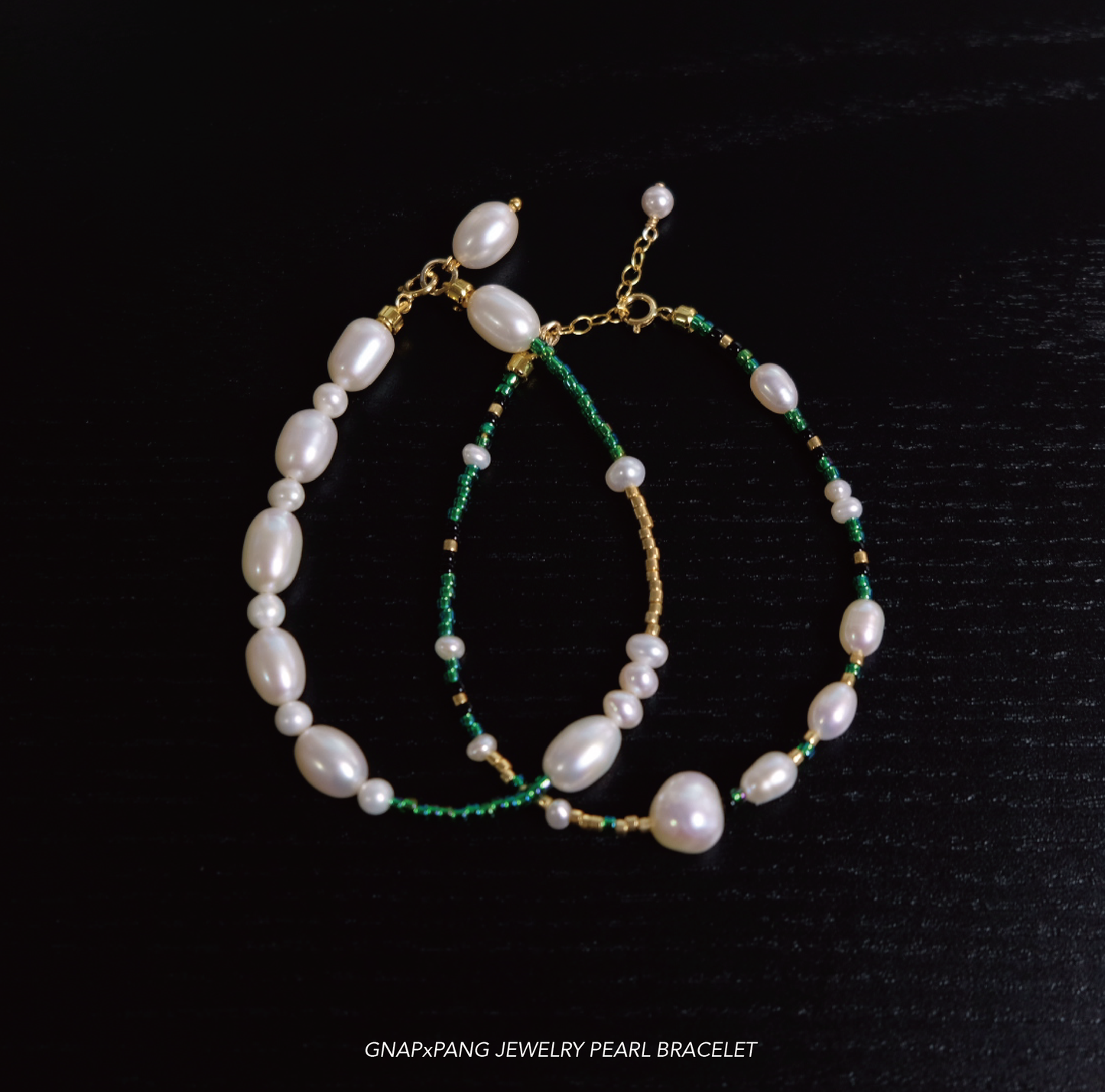 Nightsea mermaid tears Pearl with Glass beads Bracelet