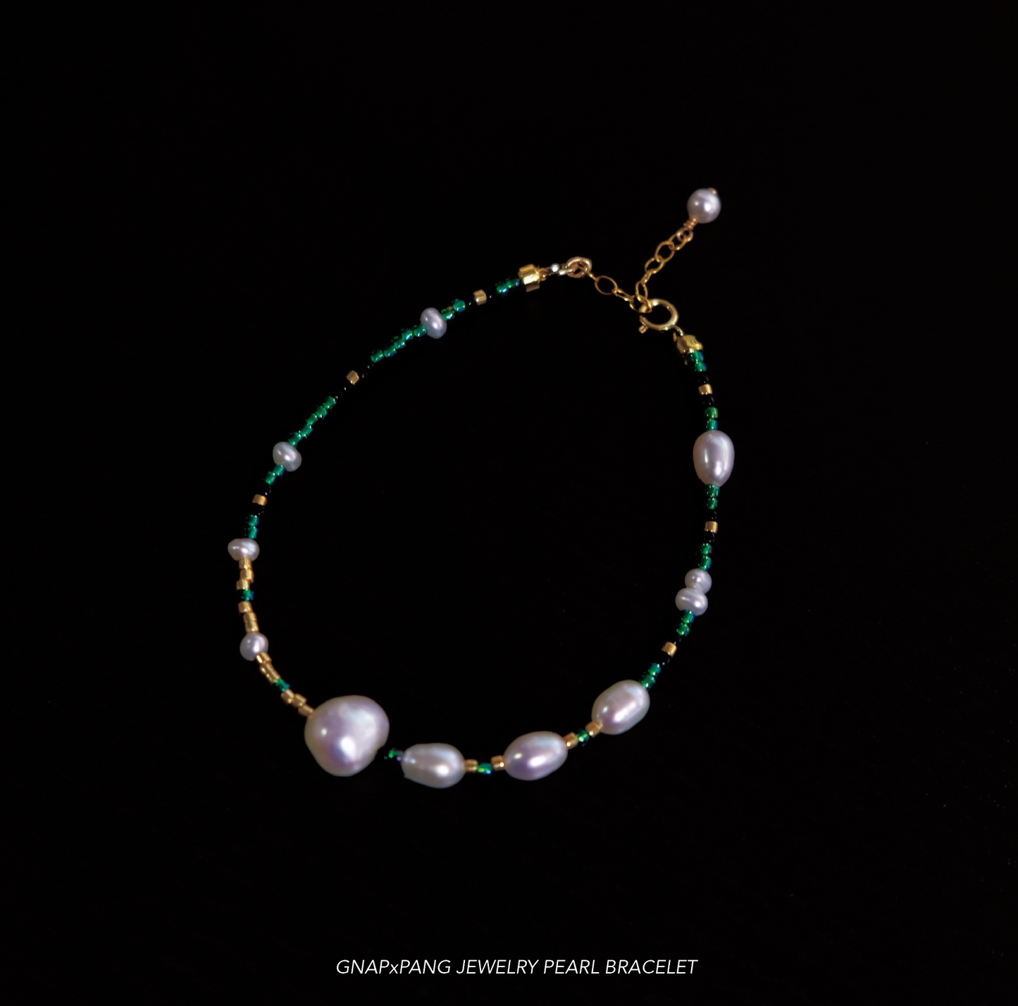 Nightsea mermaid tears Pearl with Glass beads Bracelet