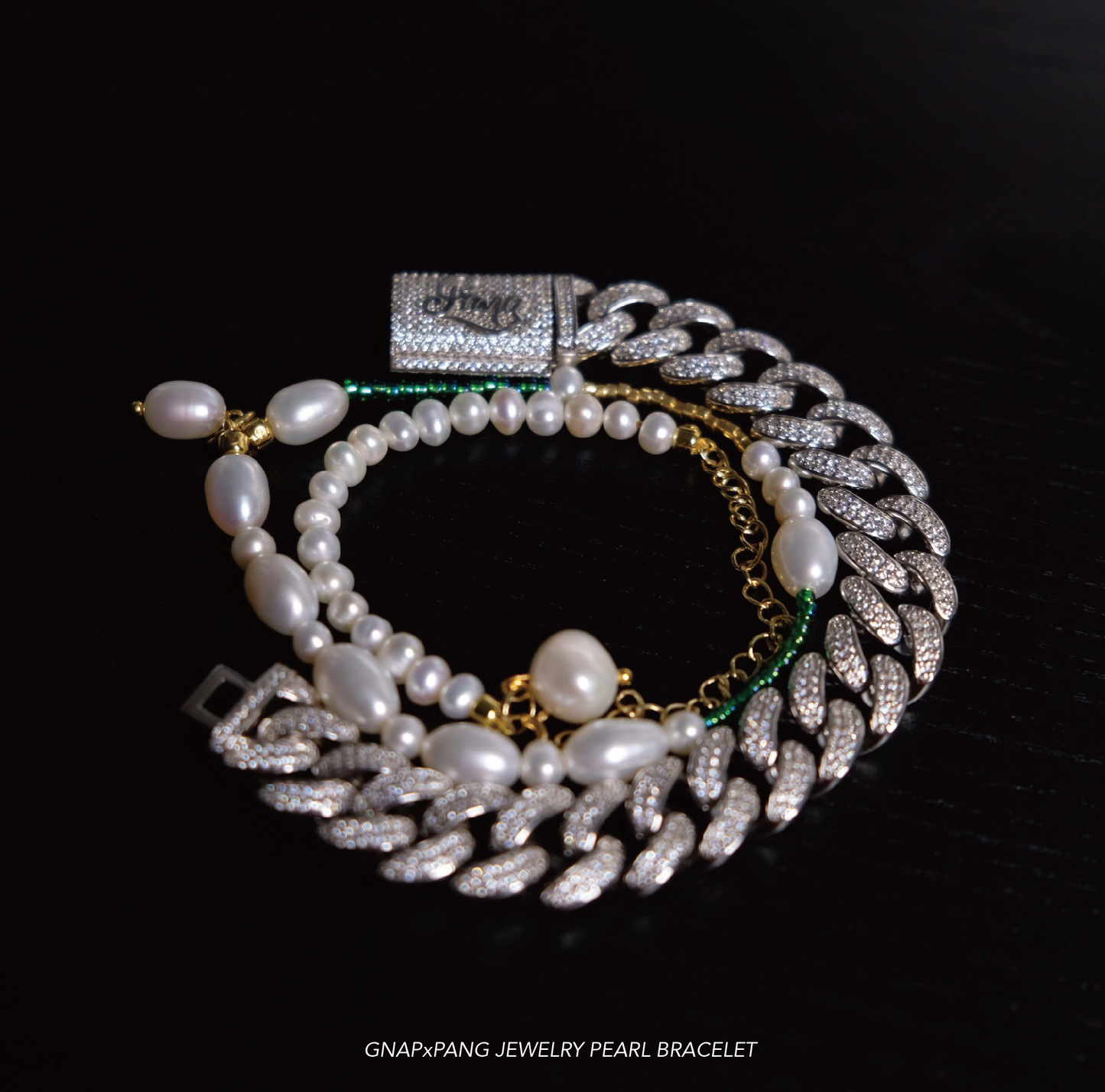 Nightsea mermaid tears Pearl with Glass beads Bracelet