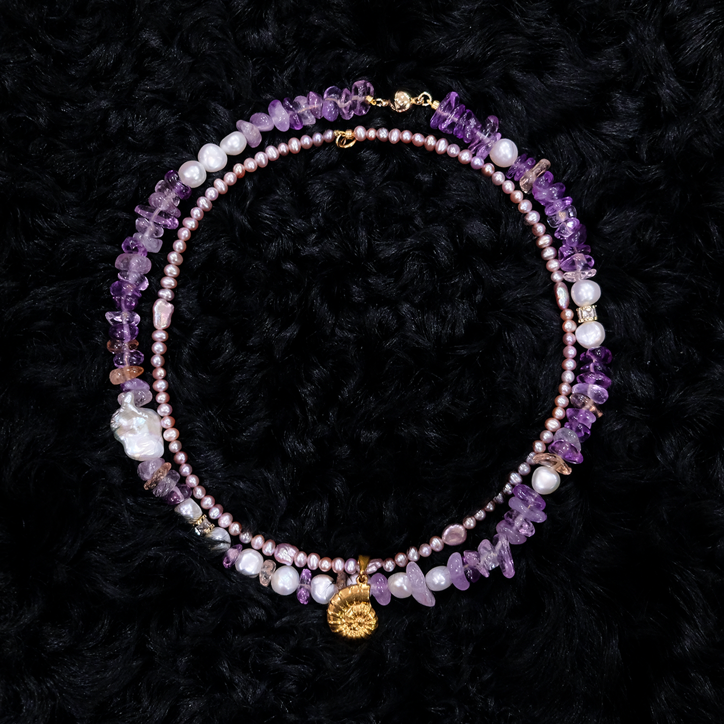 The moon of Baroda Pearl Amethyst Necklace