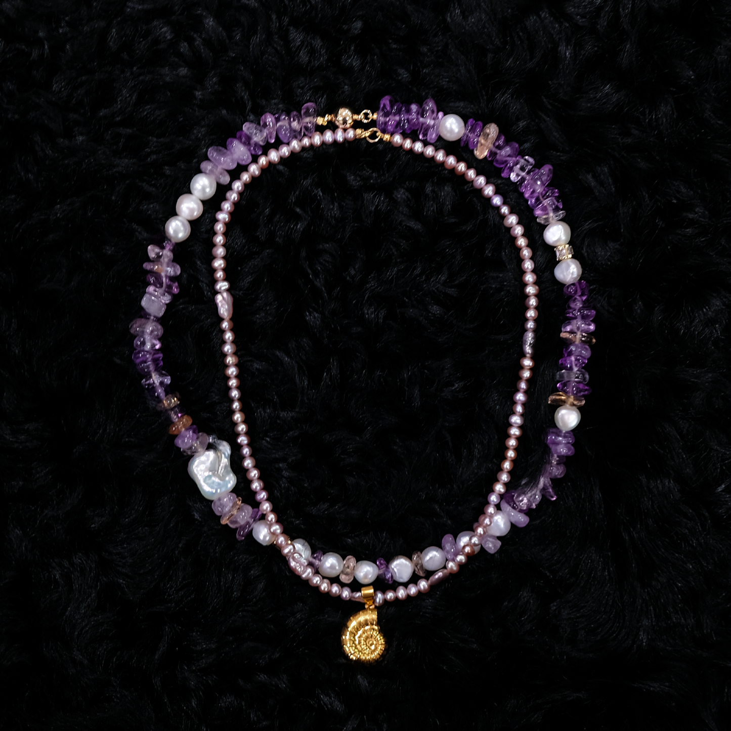 The moon of Baroda Pearl Amethyst Necklace