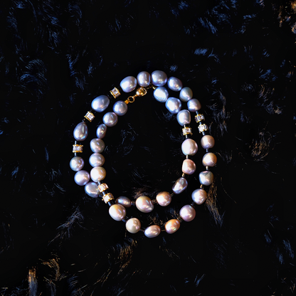 Cosmoship Moon night song  Men`s Pearl Necklace