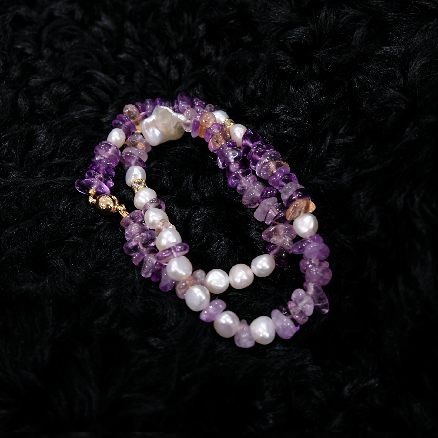 The moon of Baroda Pearl Amethyst Necklace