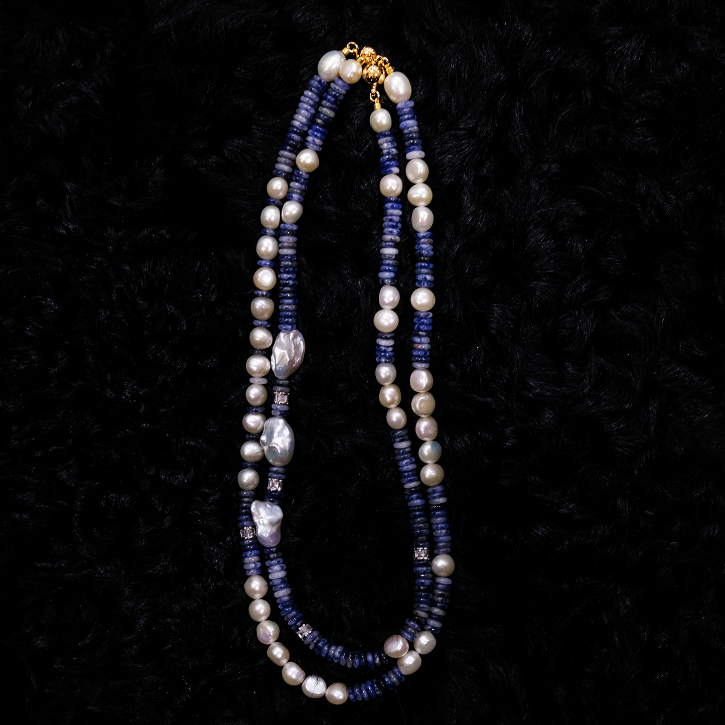 East Java Blue Fire Men`s Pearl Necklace