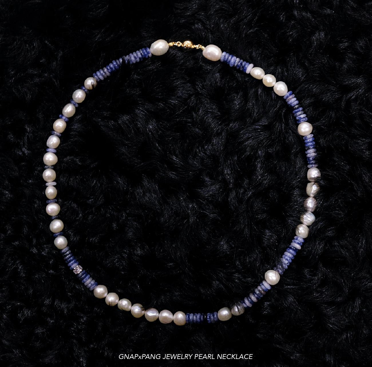 East Java Blue Fire Men`s Pearl Necklace