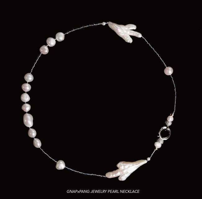 Moon Night Ghost Hand Pearl with Glass beads Necklace