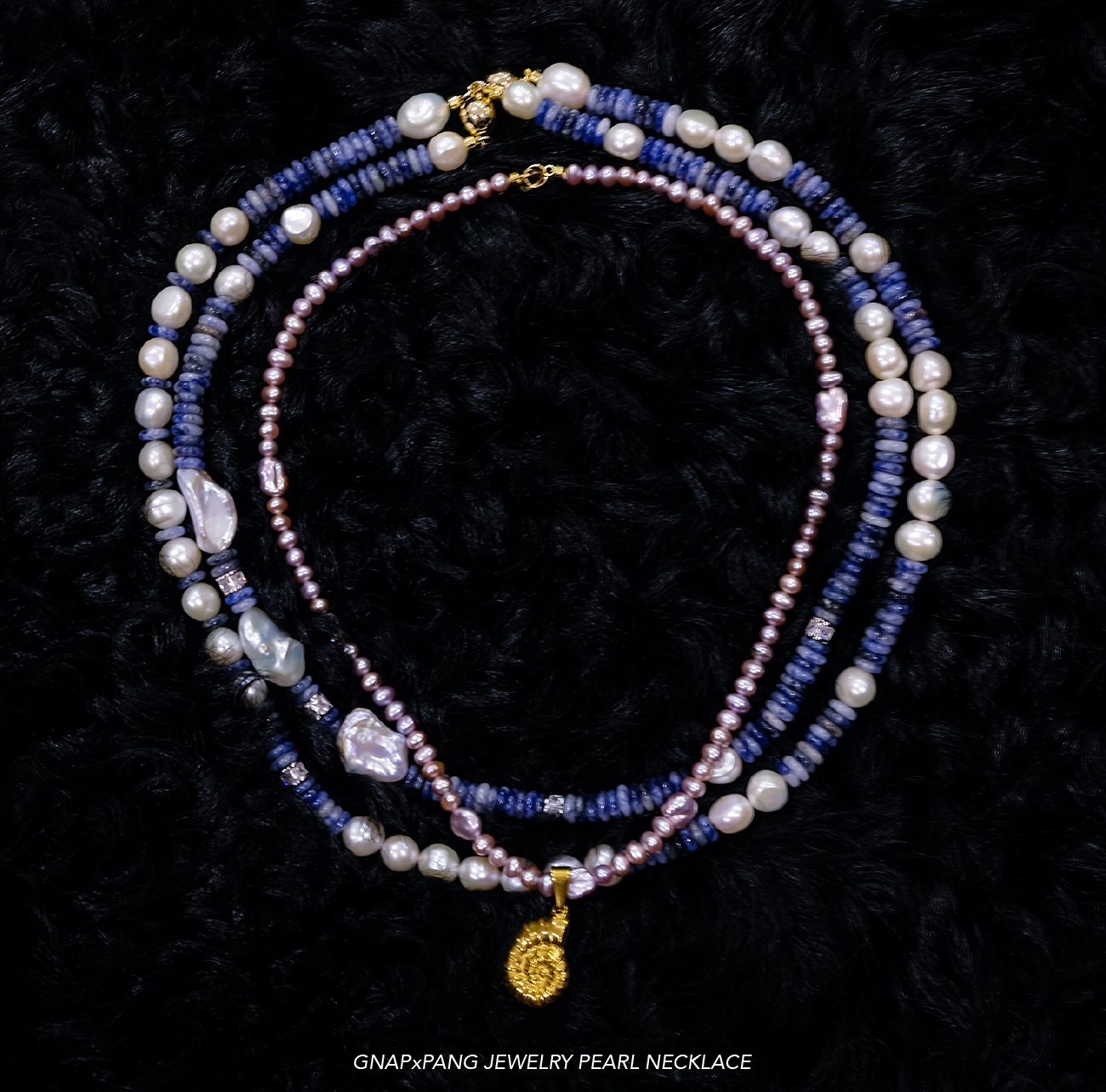 East Java Blue Fire Men`s Pearl Necklace