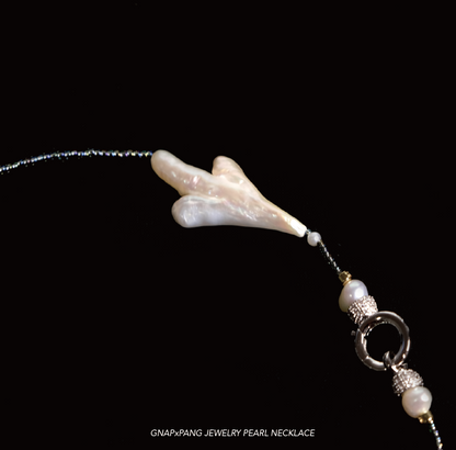 Moon Night Ghost Hand Pearl with Glass beads Necklace