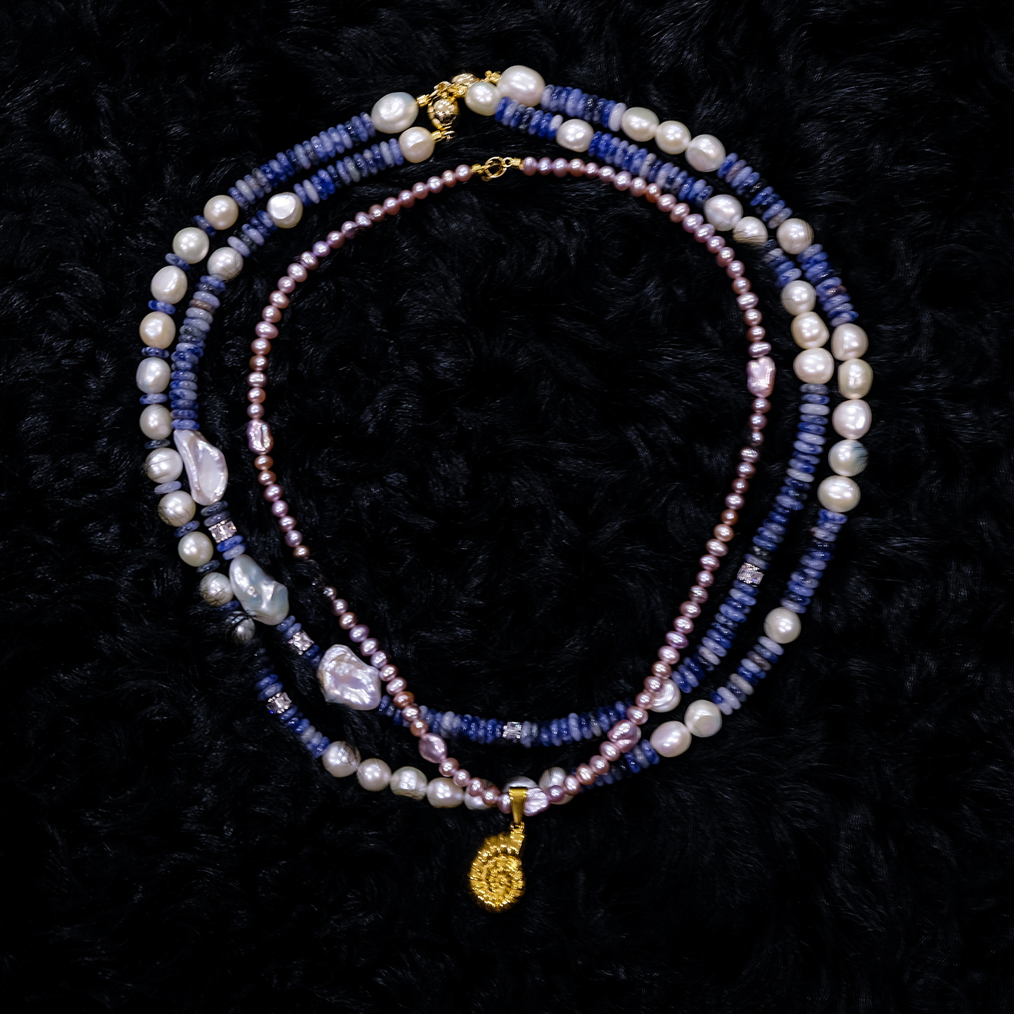 Parrot Shell and Fire Pearl Necklace