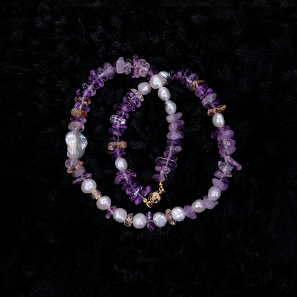 The moon of Baroda Pearl Amethyst Necklace