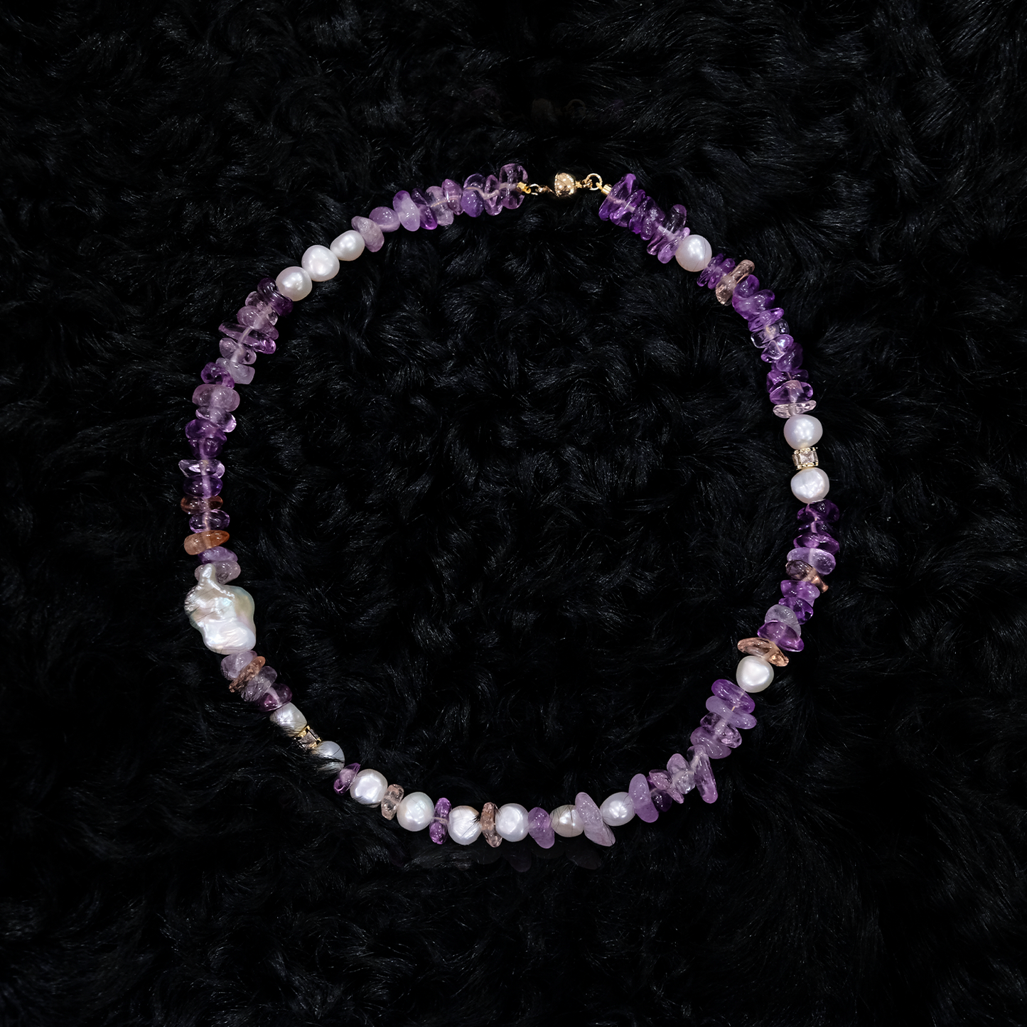 The moon of Baroda Pearl Amethyst Necklace