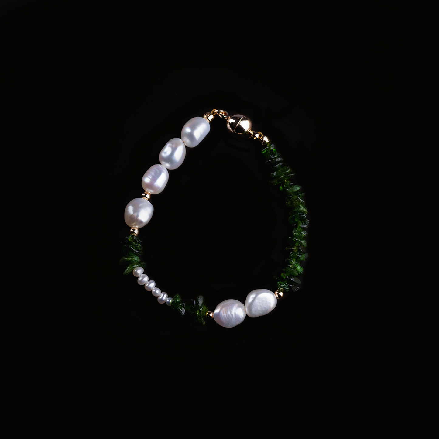 Sea elf mountain pomelo leaves Pearl with Spodumene Bracelet