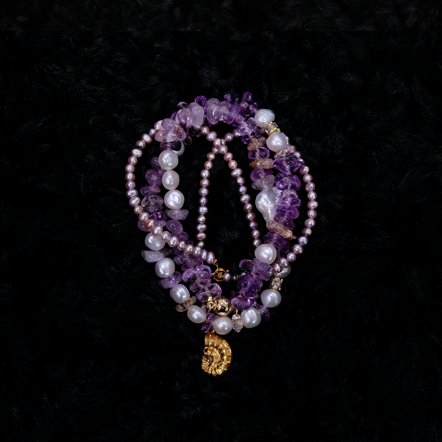 The moon of Baroda Pearl Amethyst Necklace