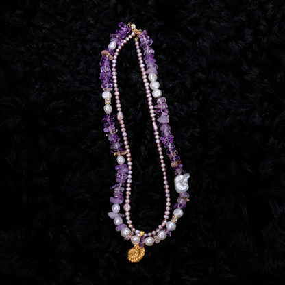 The moon of Baroda Pearl Amethyst Necklace