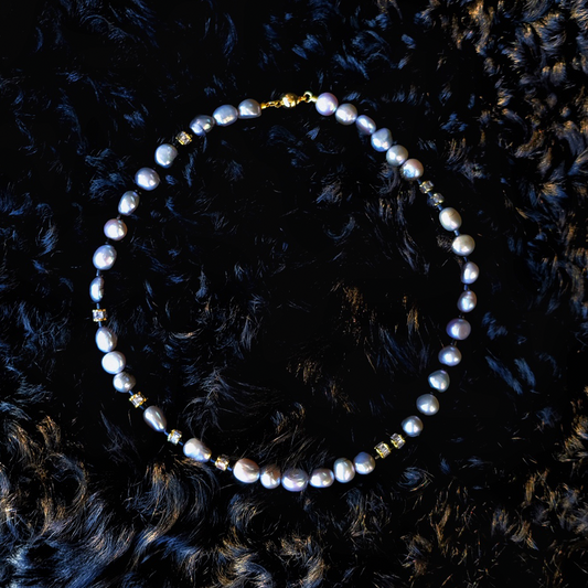 Cosmoship Moon night song  Men`s Pearl Necklace