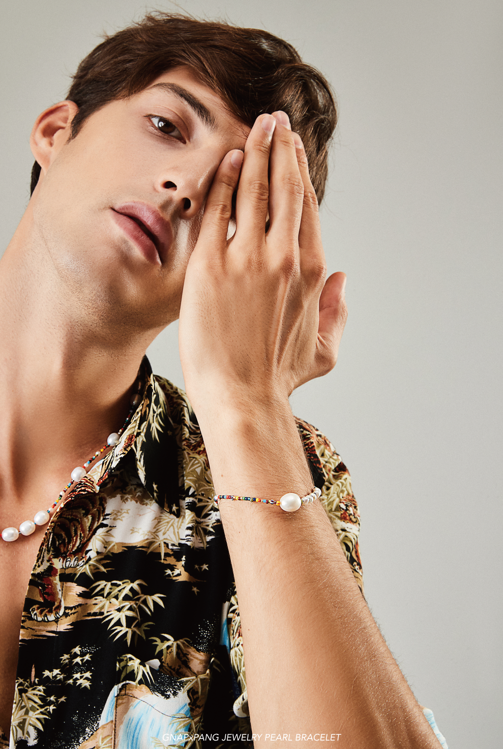 RAINBOW CHAIN Pearl with Glass beads Bracelet