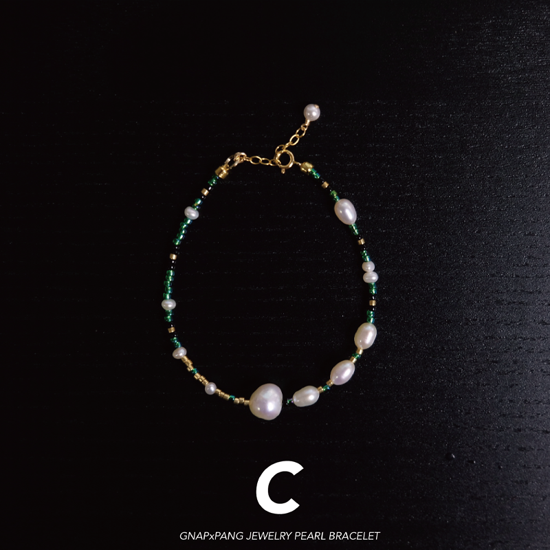 Nightsea mermaid tears Pearl with Glass beads Bracelet