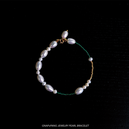 Nightsea mermaid tears Pearl with Glass beads Bracelet